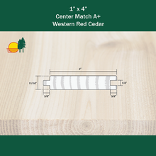 Load image into Gallery viewer, 1&quot; x 4&quot; Center Match A+ Cedar
