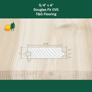 5/4" x 4" Douglas Fir CVG T&G Flooring