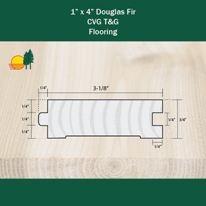 1" x 4" Douglas Fir CVG T&G Flooring
