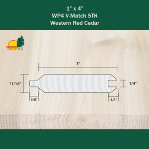 1 X 4 WP4 V-Match STK Cedar