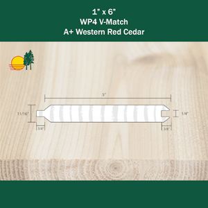 1 x 6 WP4 V-Match A+ Cedar