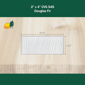 2" x 4" Douglas Fir CVG S4S Boards